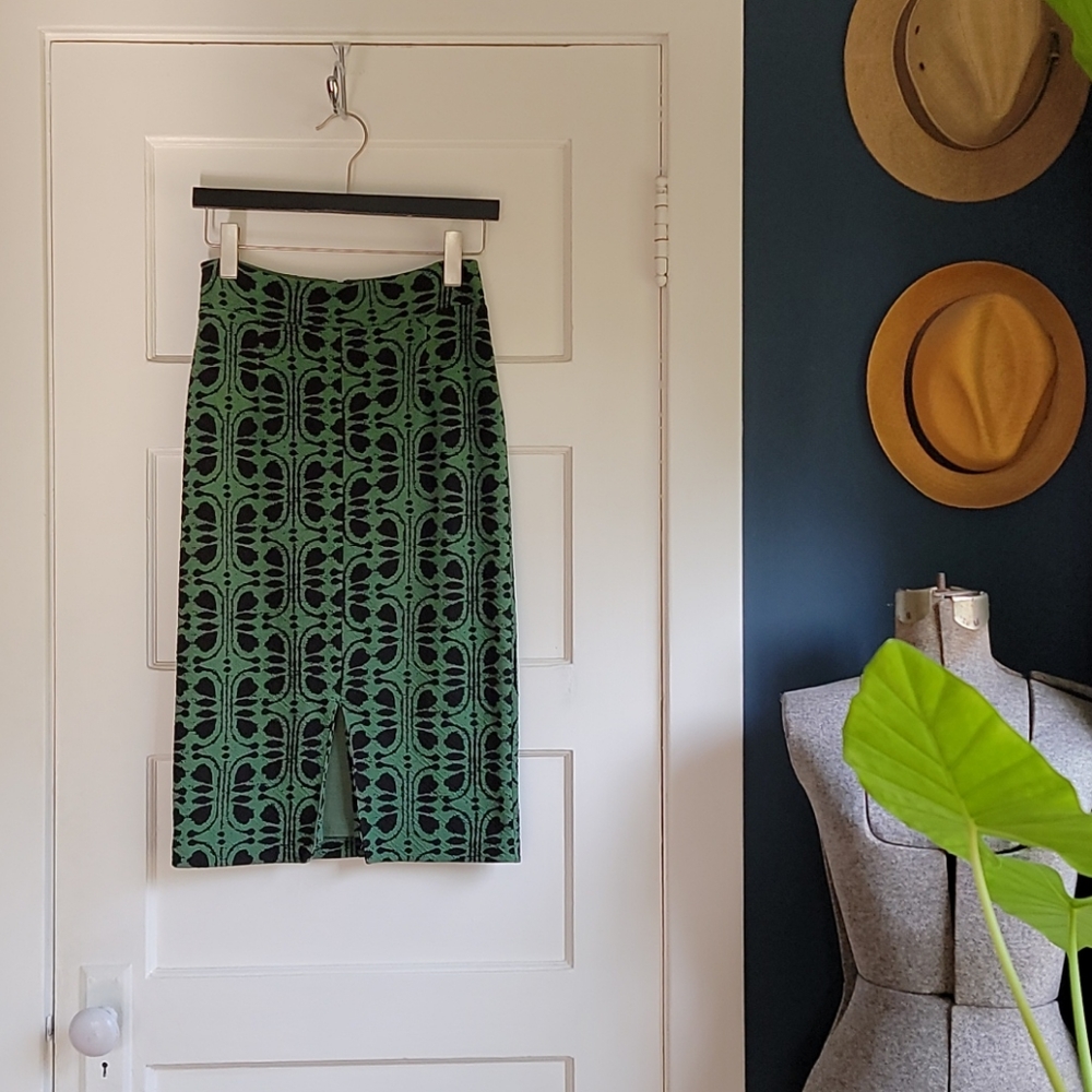Bohemian Green Pencil Skirt